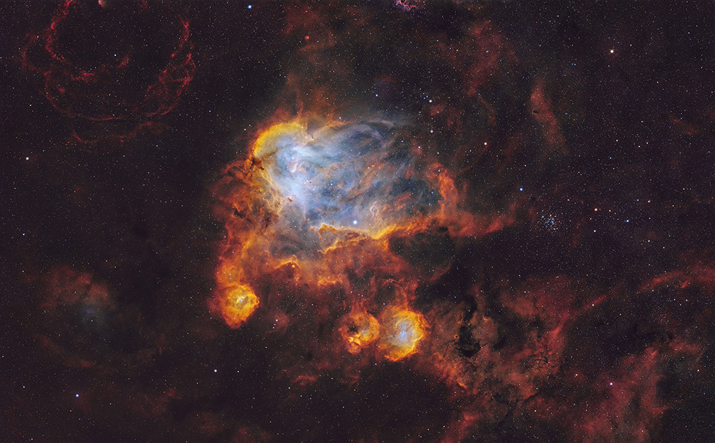 Radiant Canopy: The Lustrous Realms of the Running Chicken Nebula
