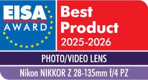 EISA PHOTO/VIDEO LENS 2025-2026
Nikon NIKKOR Z 28-135mm f/4 PZ