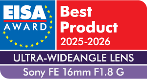 EISA ULTRA-WIDEANGLE LENS 2025-2026
Sony FE 16mm F1.8 G