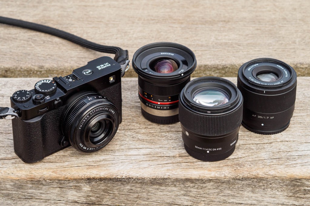 Fujifilm X-E5 with various X-mount prime lenses