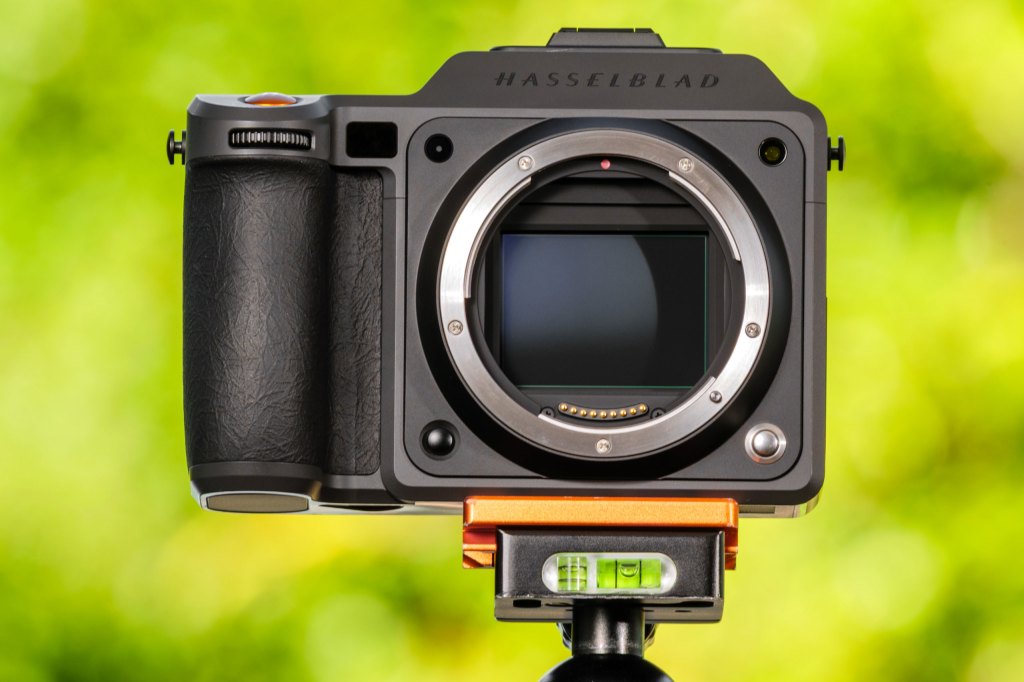 Hasselblad X2DII 100C front view with sensor visible