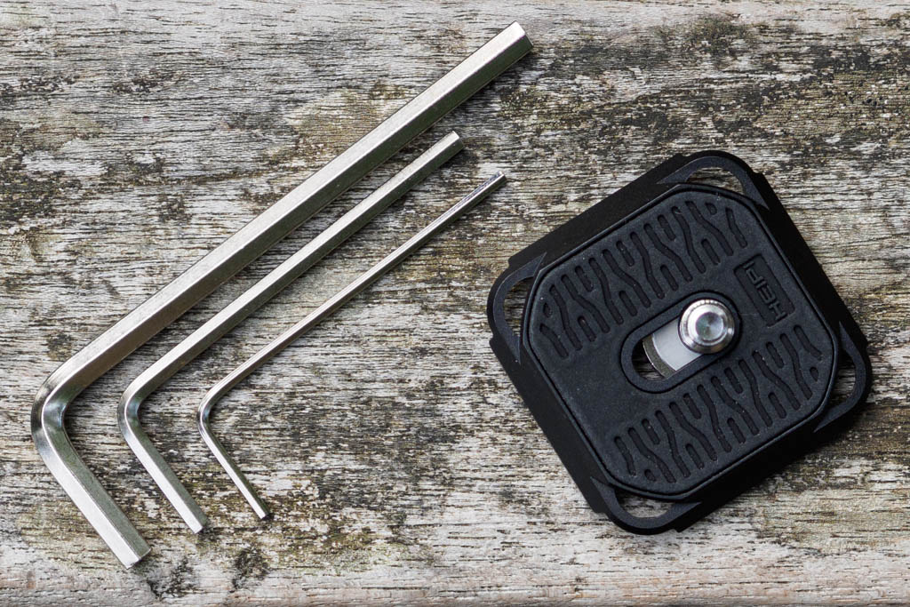 Heipi W28S camera plate and hex key tools