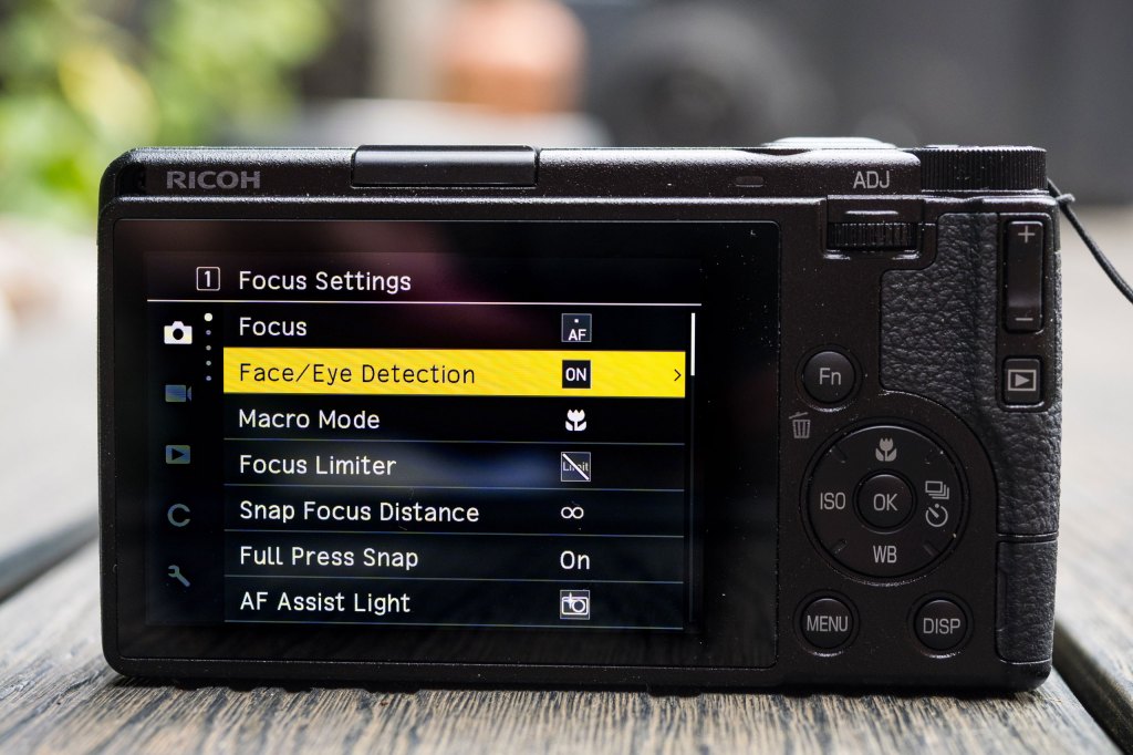 Ricoh GR IV menus