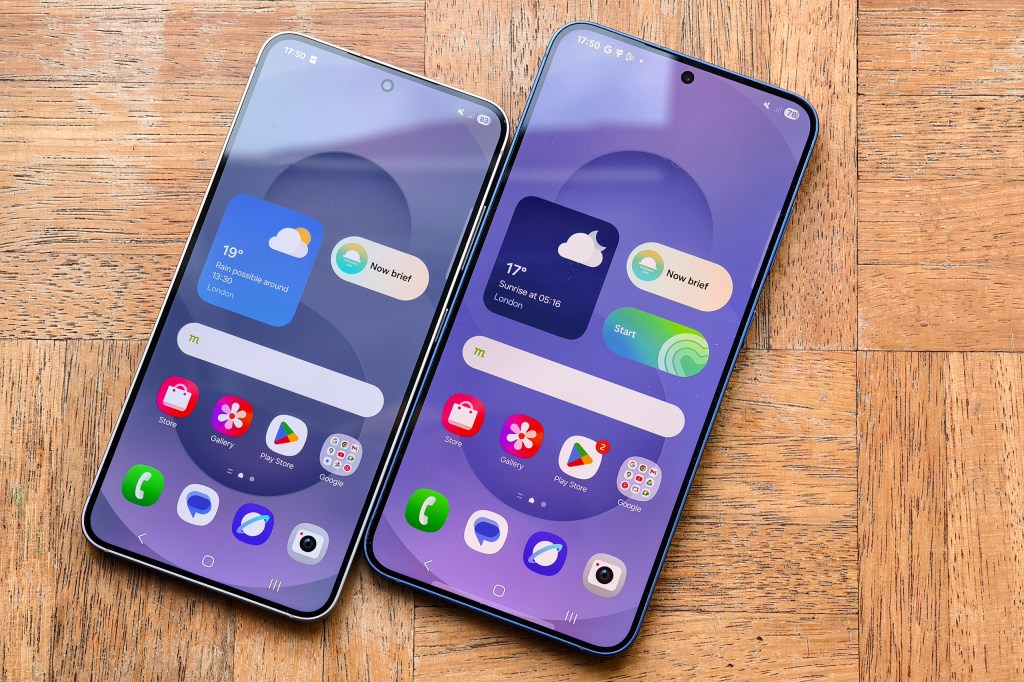 Samsung Galaxcy S25 (left) S25+ in blue. Image credit: Joshua Waller