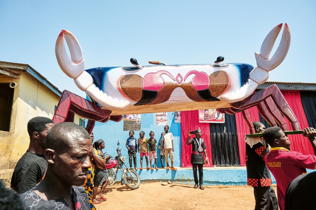 A professional builder known as ‘Crab’ is buried in this coffin. Central Region, 2024. (Coffin:
Kwaku Hanson). Image Credit: Regula Tschumi SINGLE USE ONLY