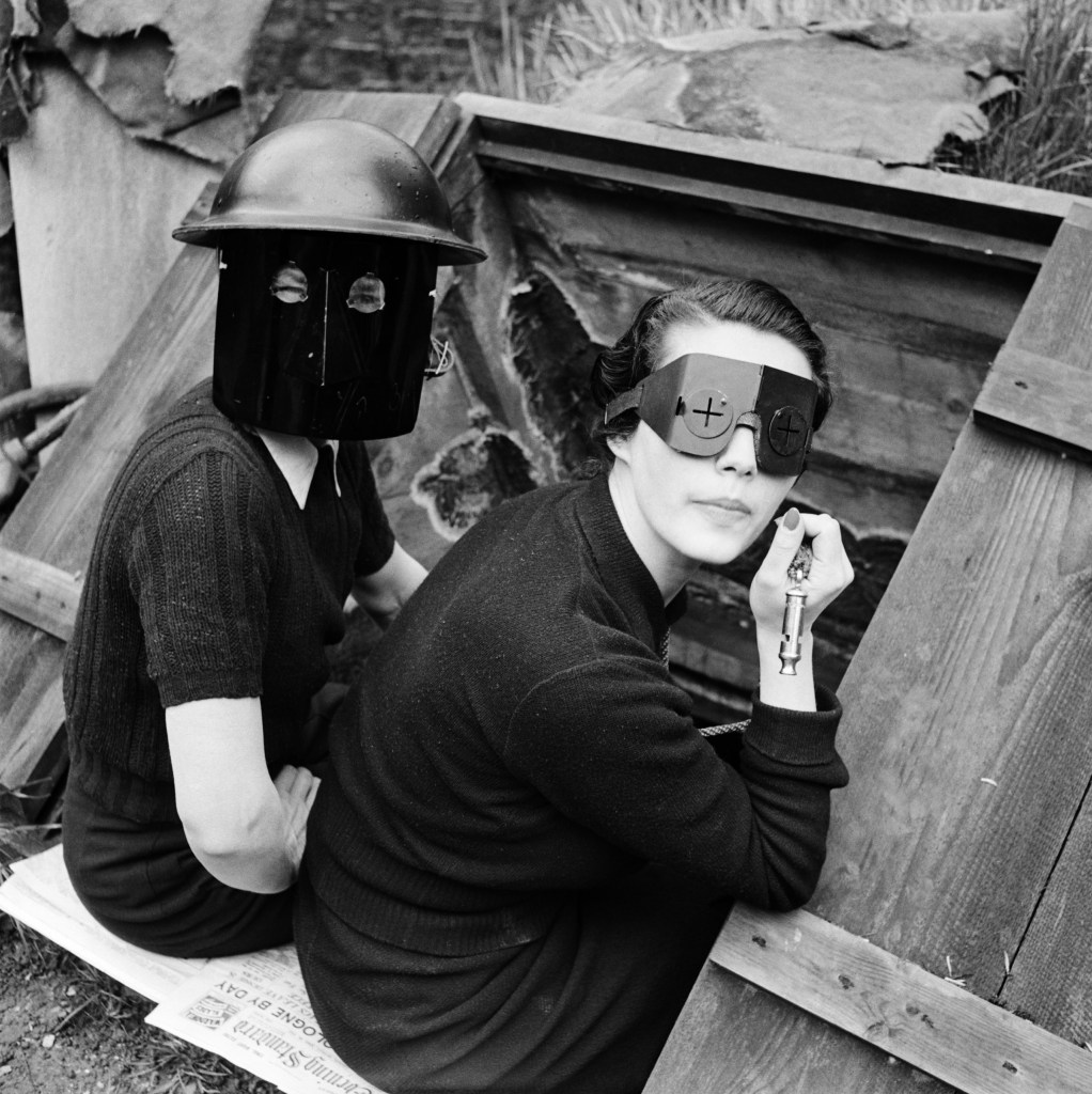 Lee Miller, Fire masks, Downshire Hill, London 1941. © Lee Miller Archives, England 2025. All rights reserved. leemiller.co.uk. SINGLE USE ONLY