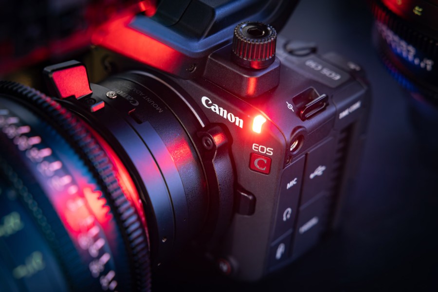 Canon EOS C50 tally light. Image: Canon