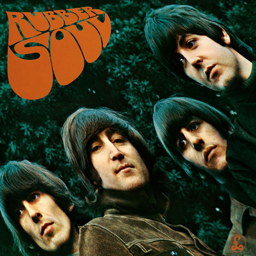 The front cover of Rubber Soul cleverly combined a globular font with a distorted ‘stretched’ photograph. SINGLE USE ONLY. Image credit: Robert Freeman/Apple Corps