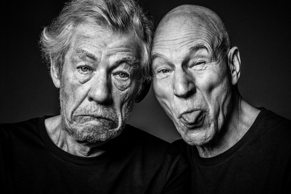 Ian McKellen and Patrick Stewart, 14th August 2013. Copyright Andy Gotts. SINGLE USE ONLY