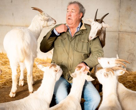 Clarkson was wary of the goats, due to his fear of being butted. Image Credit: Harry Borden SINGLE USE ONLY