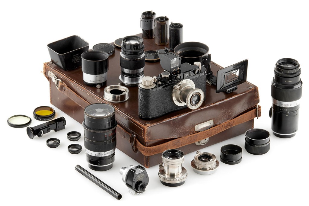 From the start, the Leica was designed to stand at the heart of a system of lenses and accessories (Picture courtesy of Leitz Auction, Vienna)