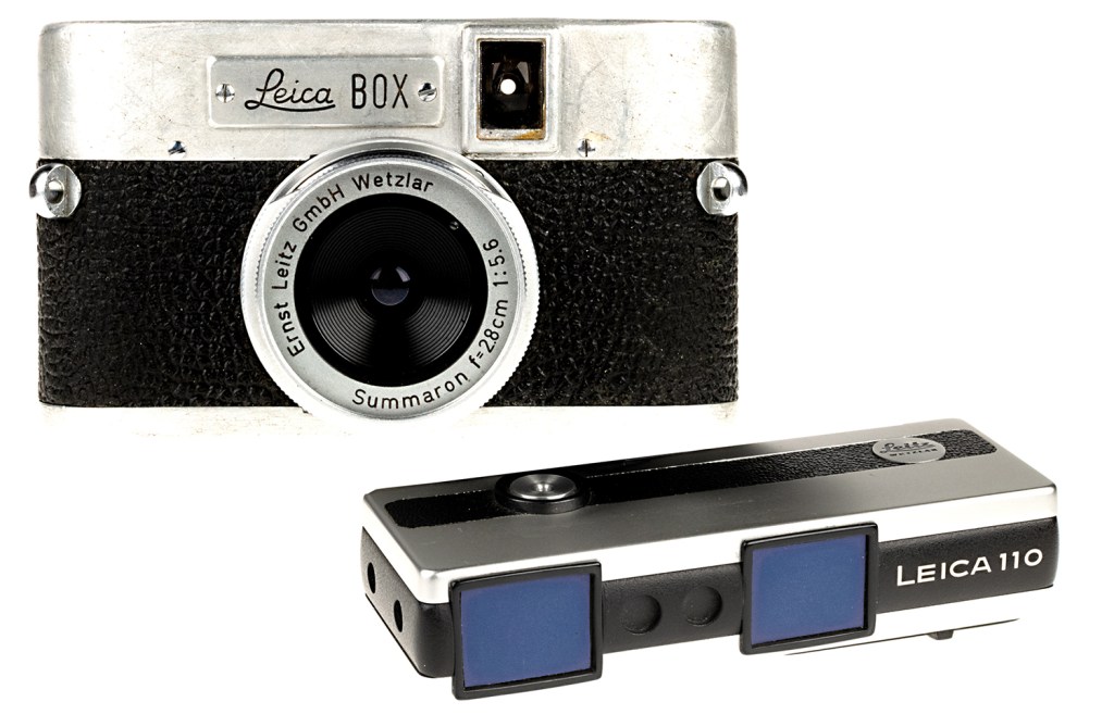 Leica Box and Leica 110, two prototypes from the 1950s and 1970s that never went into production (Picture courtesy of Archive Leica Camera AG)