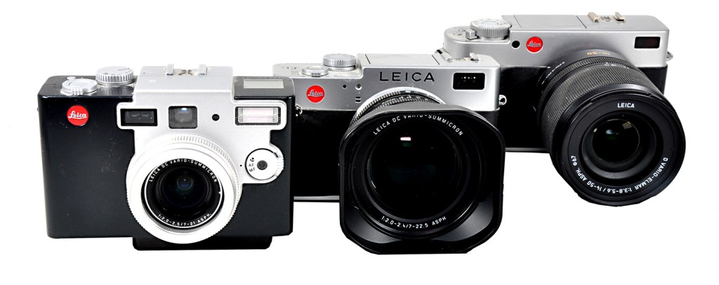 Left to right: three different styles for the Digilux 1, 2 and 3