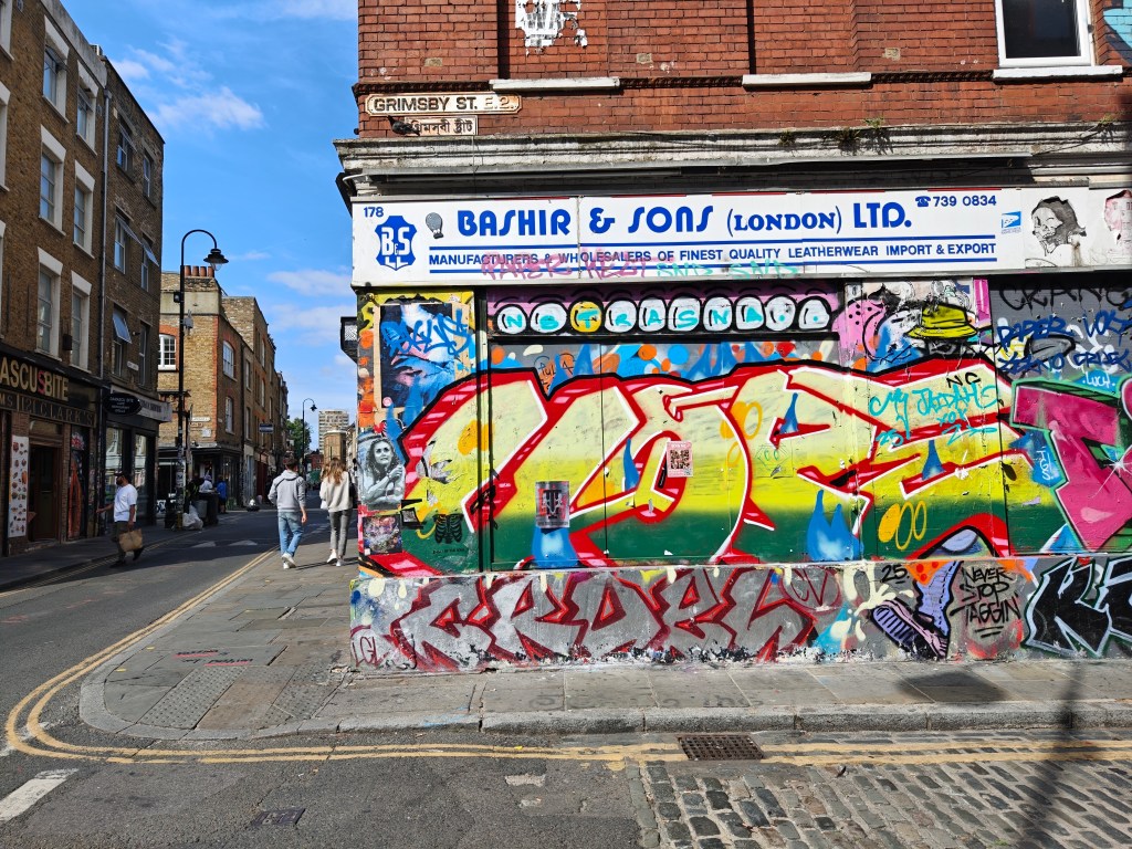 photo of graffiti and street art near brick lane