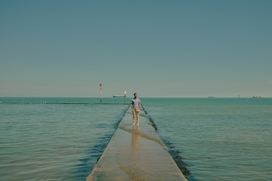 A symmetrical composition where a single subject stands out against a striking backdrop, both in focus. Image Credit: Liz Seabrook
