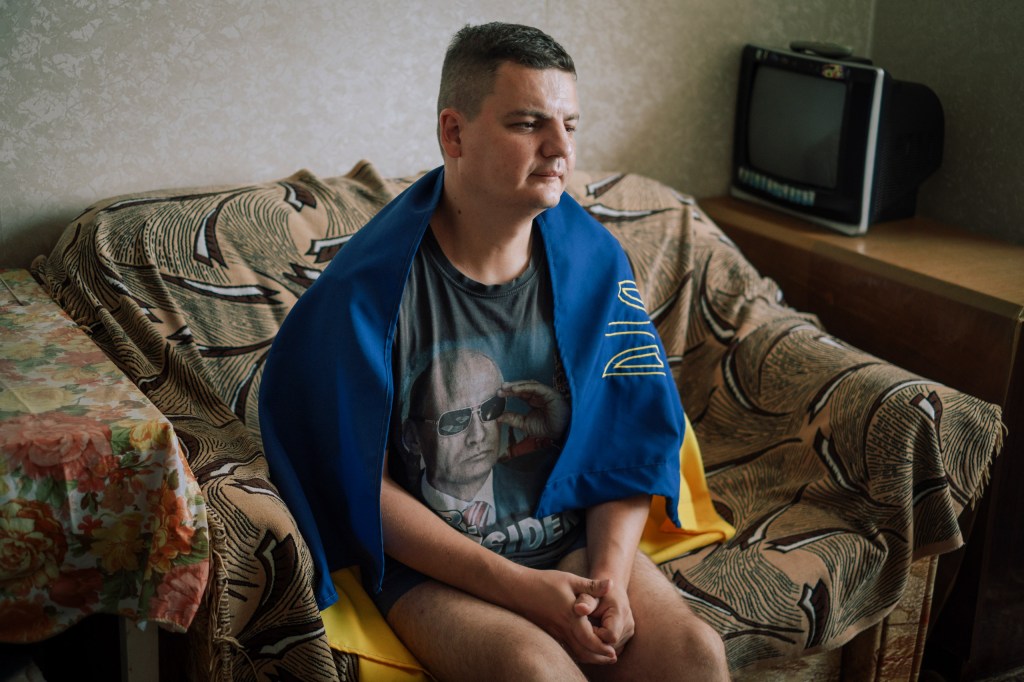 Valera on the sofa in his living room. Tiraspol, Transnistria, Republic of Moldova 2023.
From the series “Bright Memory” © Serghei Duve/LOBA 2025
