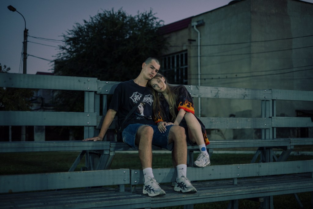 Sasha and Kira on their last evening before he
begins his military service. He would like to move to Europe.
Tiraspol, Transnistria, Republic of Moldova 2023. From the series “Bright Memory” © Serghei Duve/LOBA 2025
