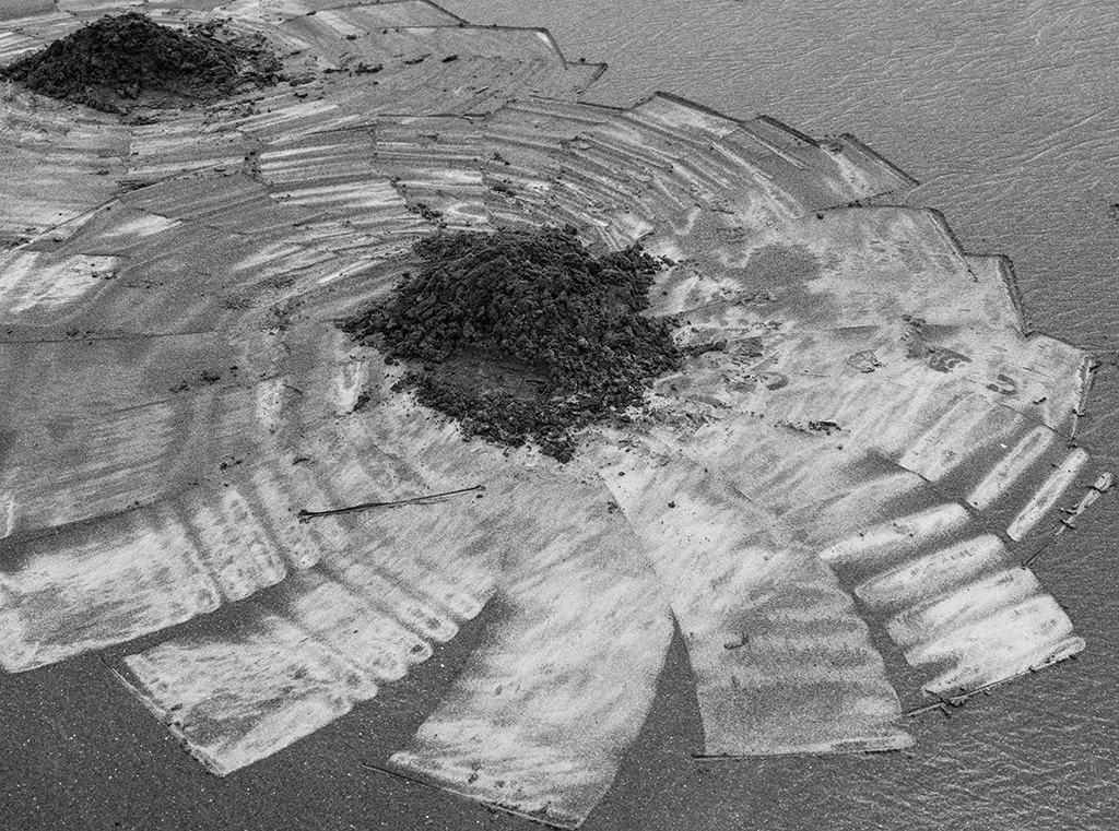 Overhead photo of dug ground