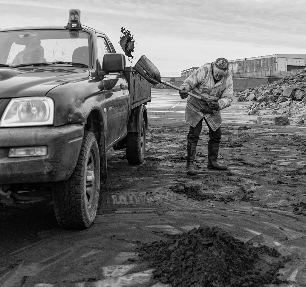 photo of person shovelling