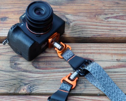 3 Legged Thing Axis 34 strap attached to Sony A7R V