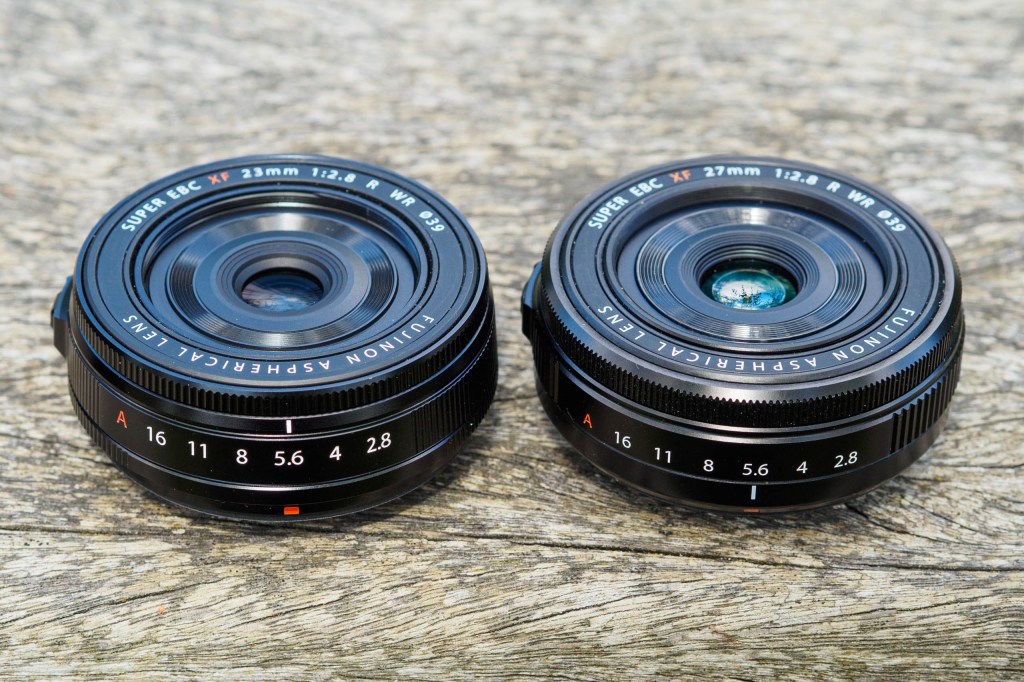 Fujifilm XF 23mm F2.8 R WR compared to XF 27mm F2.8 R WR.