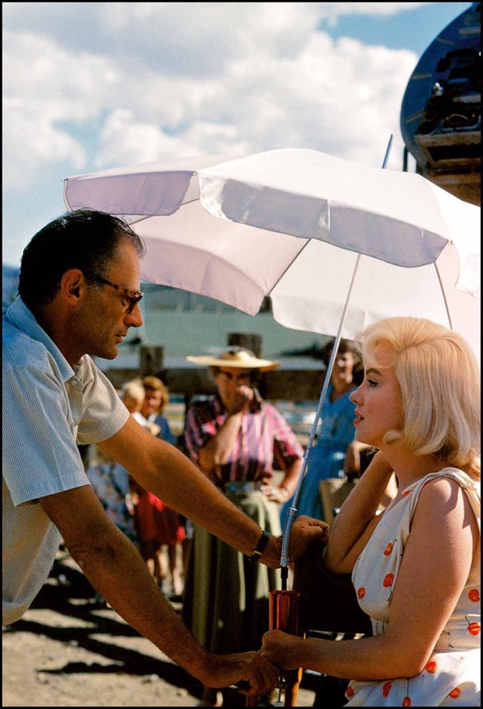 Marilyn Monroe with Arthur Miller on the set of The Misfits, Nevada, 1960