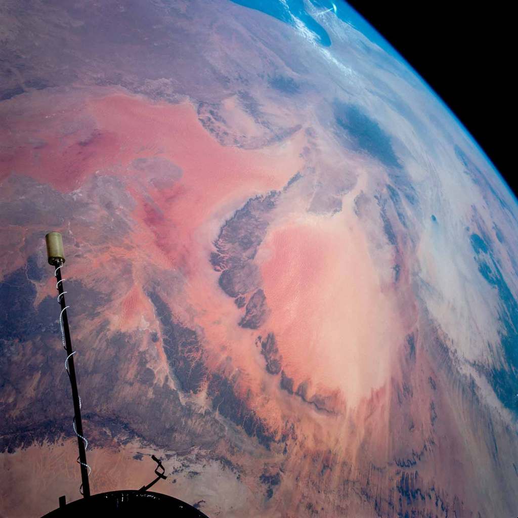 Not a distant planet seen in a sci-fi movie, but real life – our Earth, photographed from Gemini 11, 14 September 1966