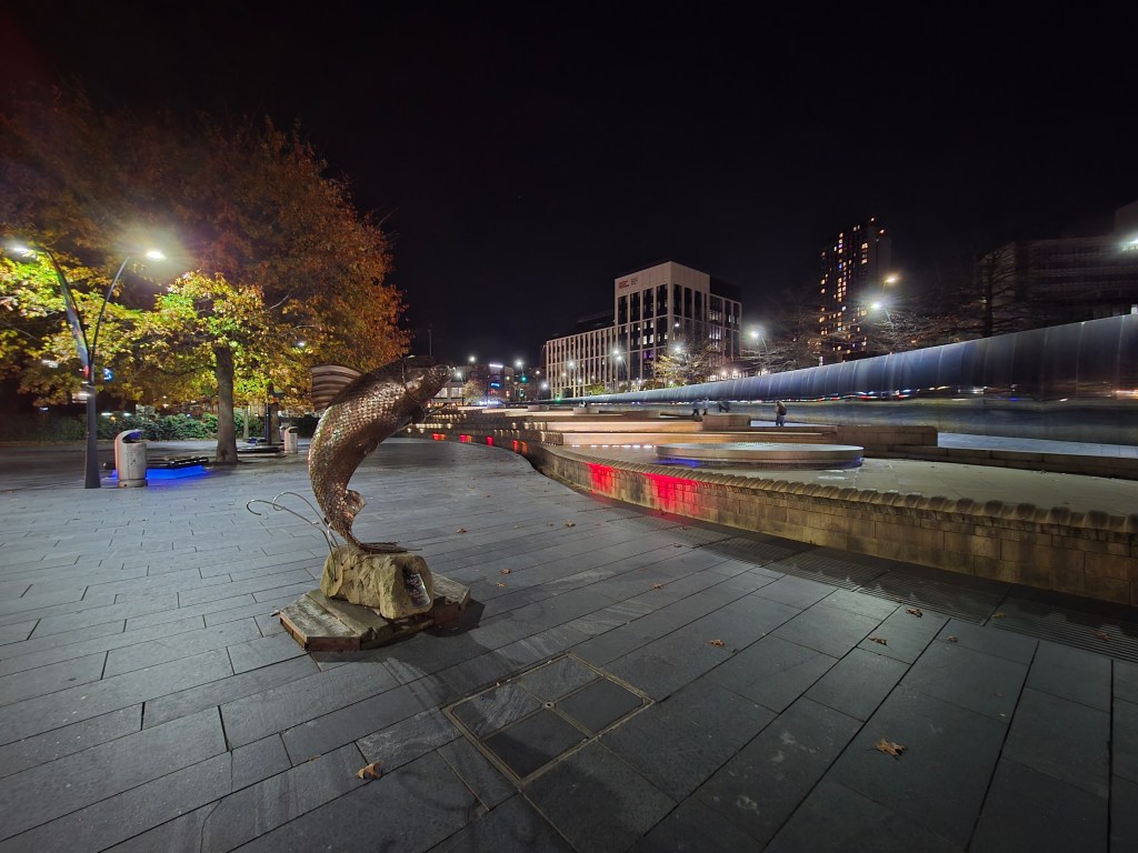 Night mode, low-light, ultra-wide-angle camera, Sheffield. Photo Joshua Waller