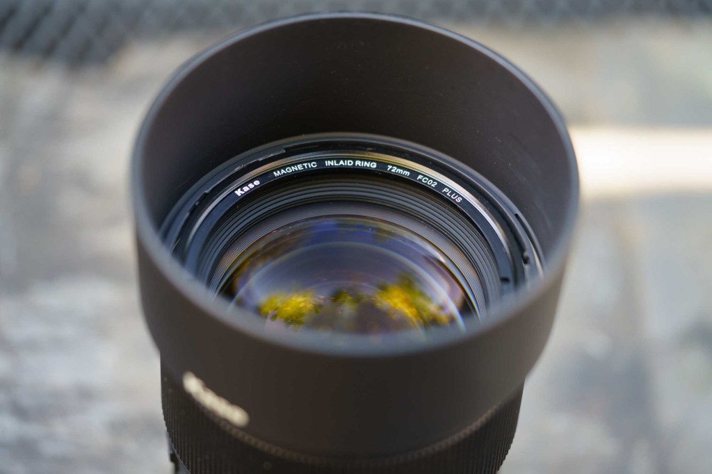 Kase 85mm F1.4 AF lens front