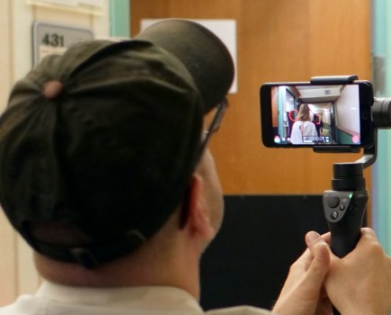 Director Steven Soderbergh using an iPhone on the set of 'Unsane'
