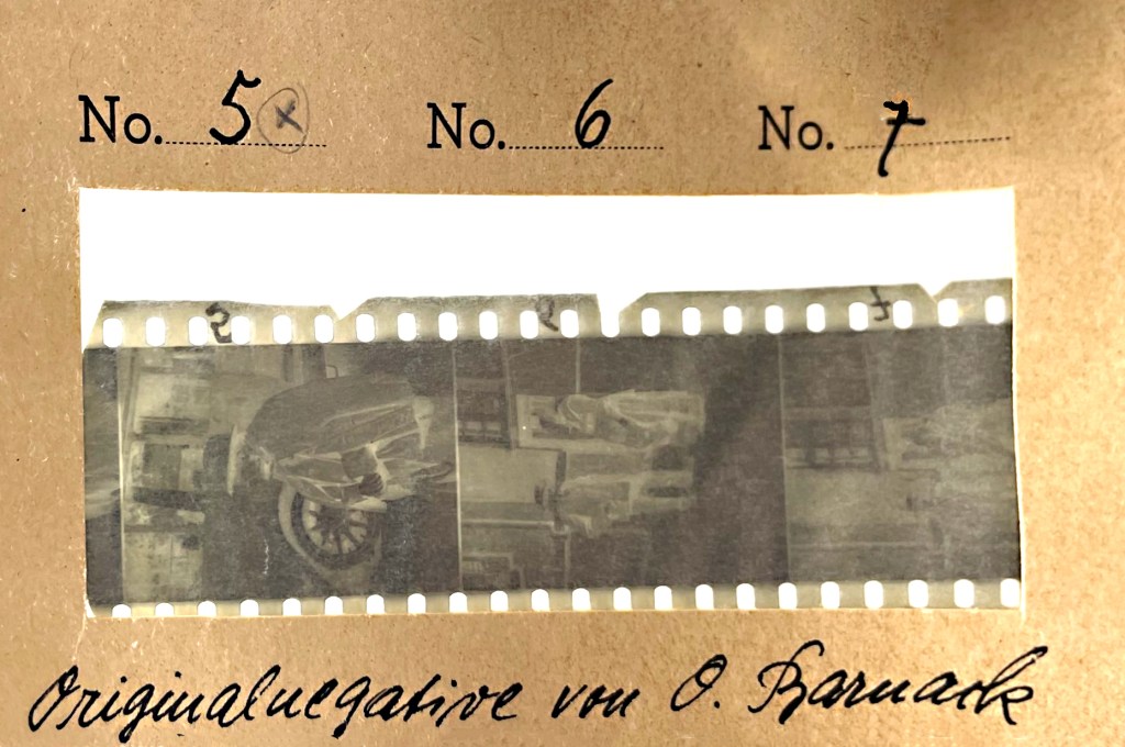 Part of a strip of negatives shot by Barnack using the Ur-Leica (Picture courtesy of William Fagan)