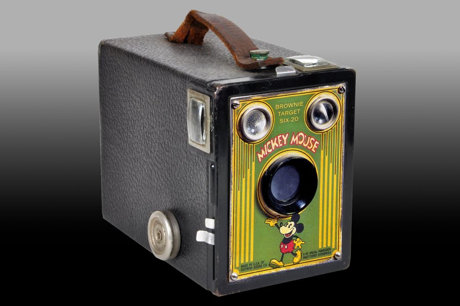 How the Brownie Target Six-20 Mickey Mouse camera appeared when it first came to light in 1995