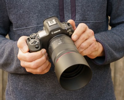 Canon R 85mm F1.4L VCM lens mounted on Canon EOS R5II