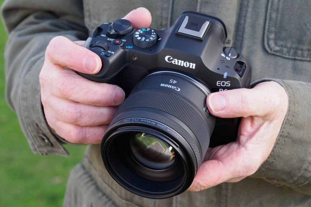 Canon EOS R6 Mark III in-hand.