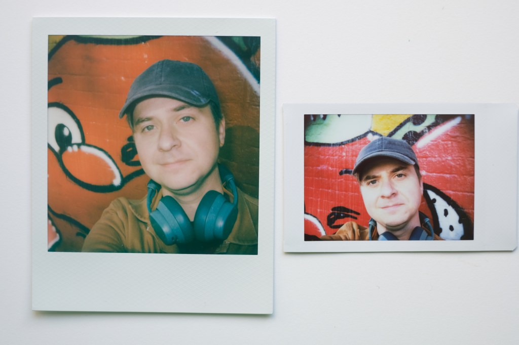 Selfies taken on Instax and Polaroid film