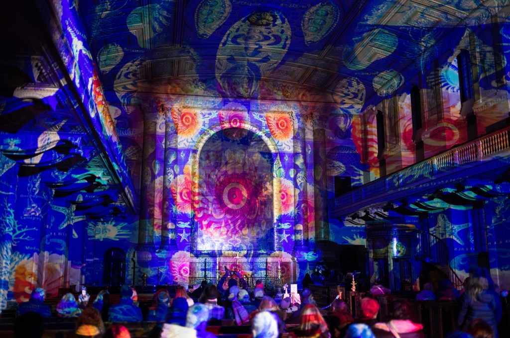 Luxmuralis at Old Royal Naval College, Greenwich. 