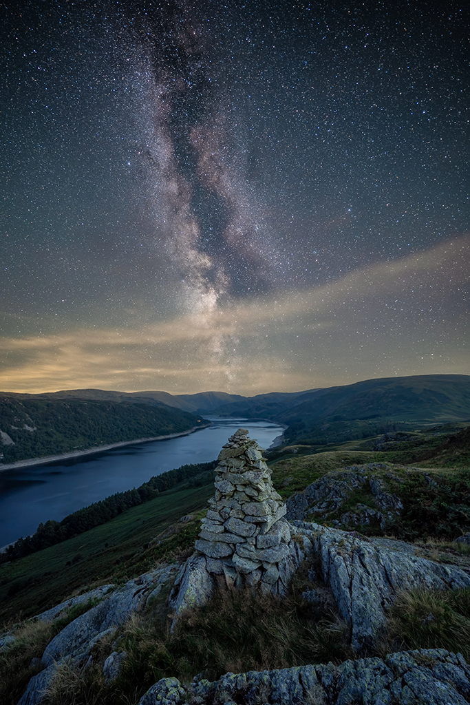 night landscape scene with milky way