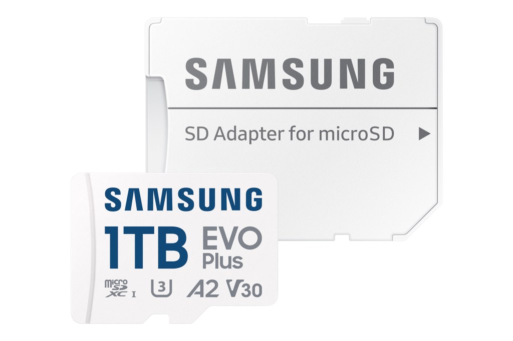 Samsung 1TB EVO Plus MicroSDXC memory card with SD Adapter