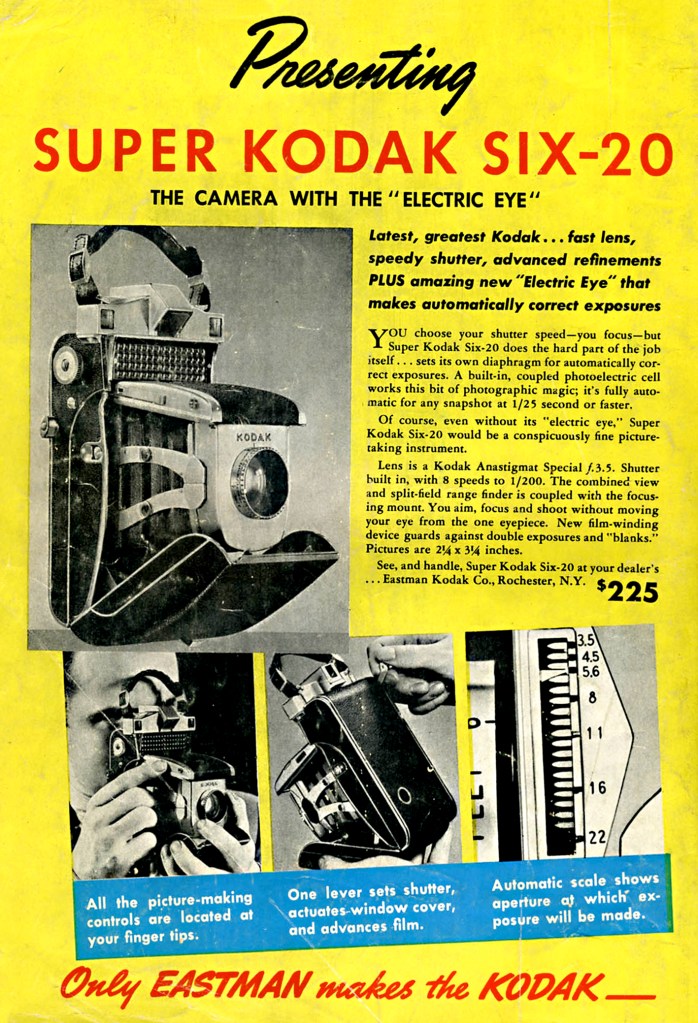 A 1930s advertisement for the Super Kodak-Six-20 made great play of its ‘Electric Eye’