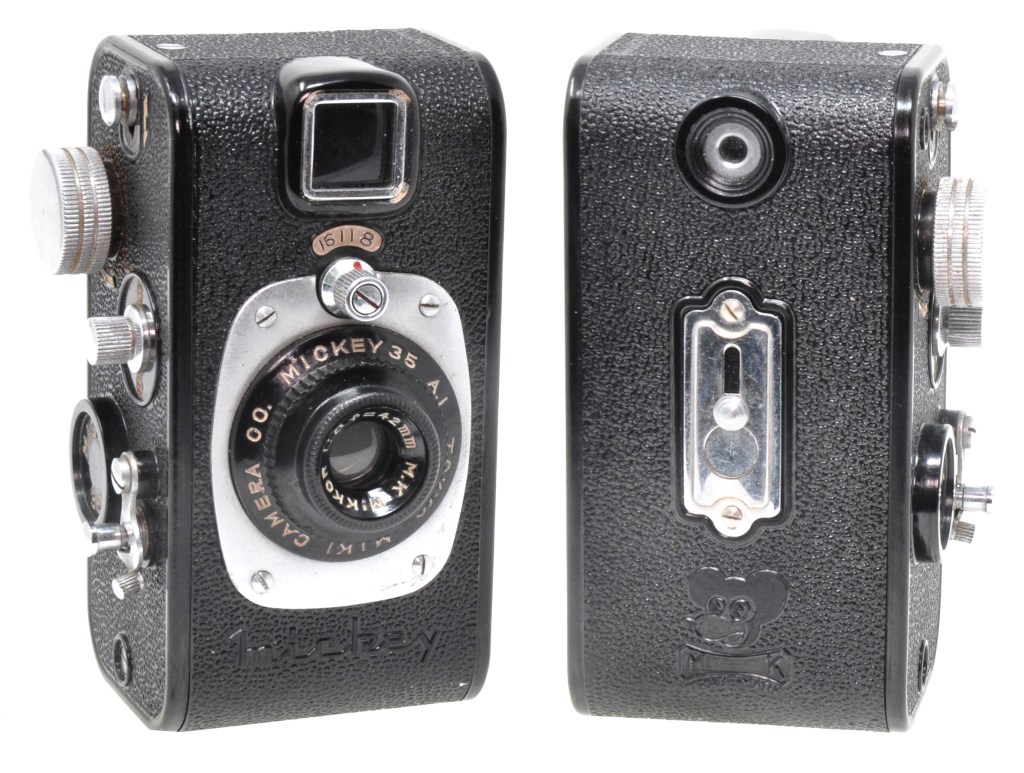 Front and back, the Mickey 35, showing the Mickey Mouse logo on the rear