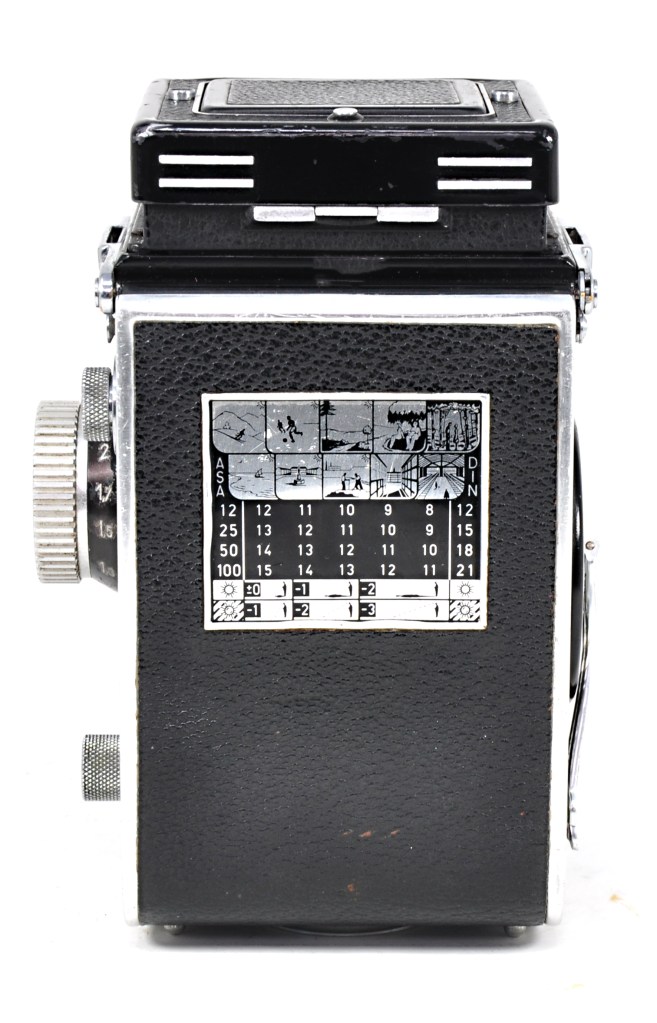 The picture-based exposure calculator on the back of the Automat II