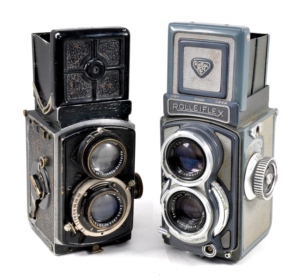How Rollei entered the 127 market with the pre-war (left) and post-war Baby Rollei cameras