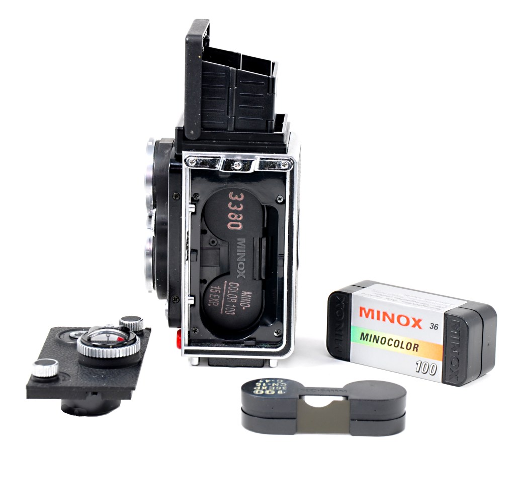 Minox film cassettes were loaded into the side of the Sharan camera