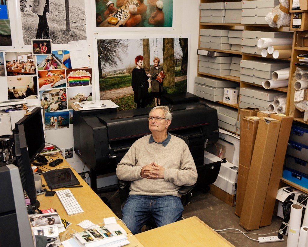 Martin Parr in his studio, Martin Parr Foundation, Bristol, 2025. Courtesy Martin Parr Foundation