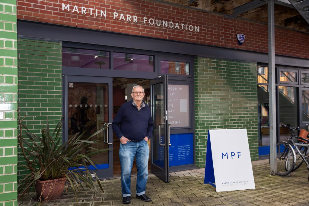 Martin Parr at the Martin Parr Foundation, Bristol, 2025. Courtesy Martin Parr Foundation.