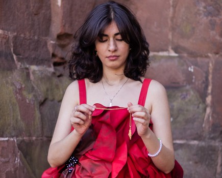 From the series, Draped in Resistance, a collective created in collaboration with Tala Lulu, an emerging recent graduate fashion designer. Image Credit: Safa B. Malik