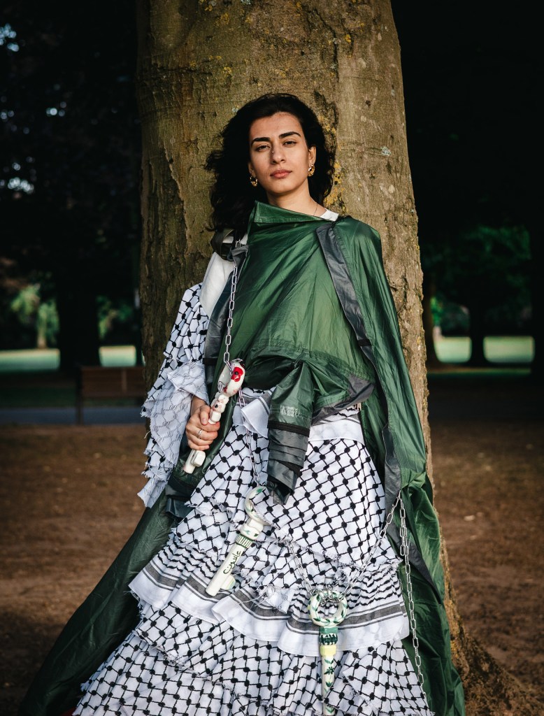 From the series, Draped in Resistance, a collective created in collaboration with Tala Lulu, an emerging recent graduate fashion designer. Image Credit: Safa B. Malik