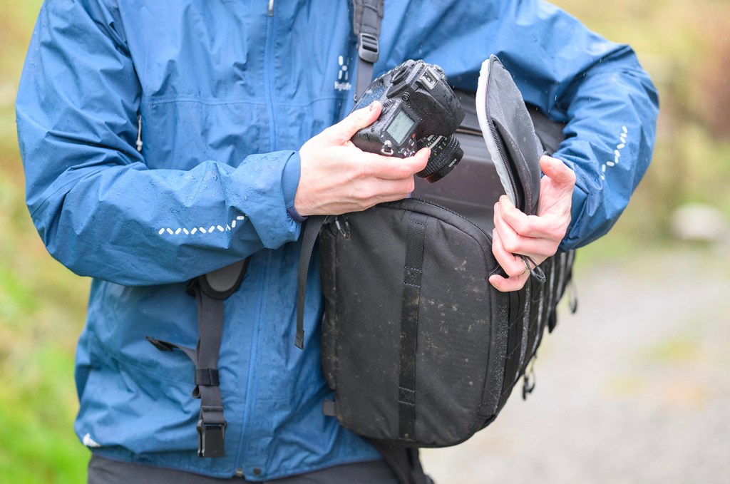 camera backpack access