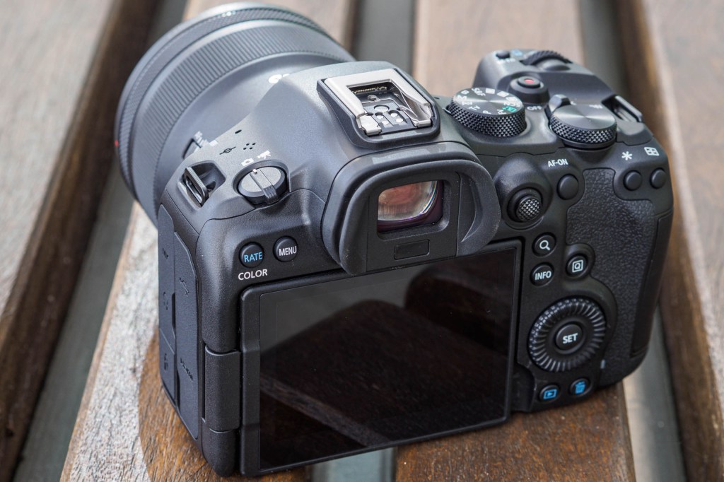 Canon EOS R6 Mark III hot shoe. 