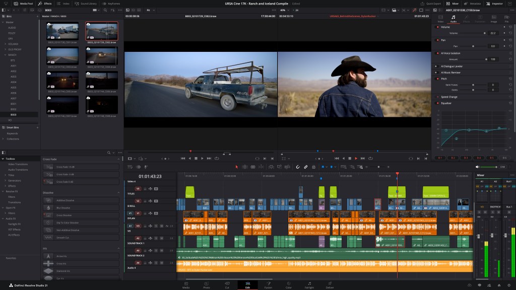 davinici resolve 21 studio best video editing software